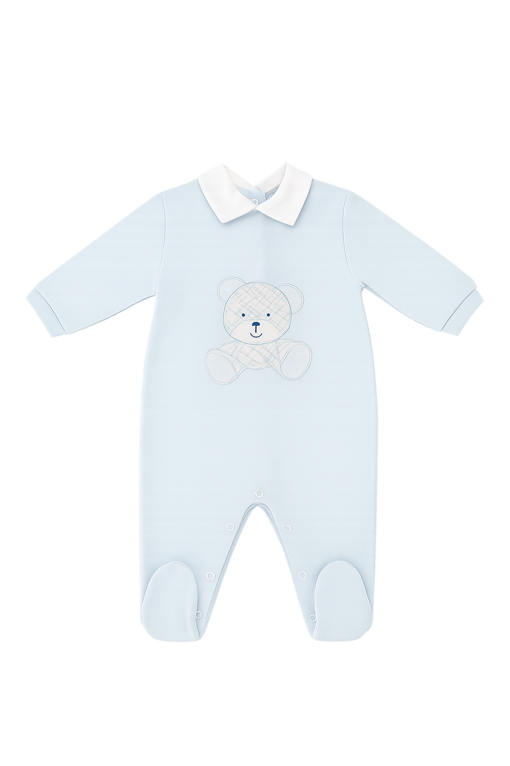 Tutina Intera con Colletto e Ricamo Orsetto