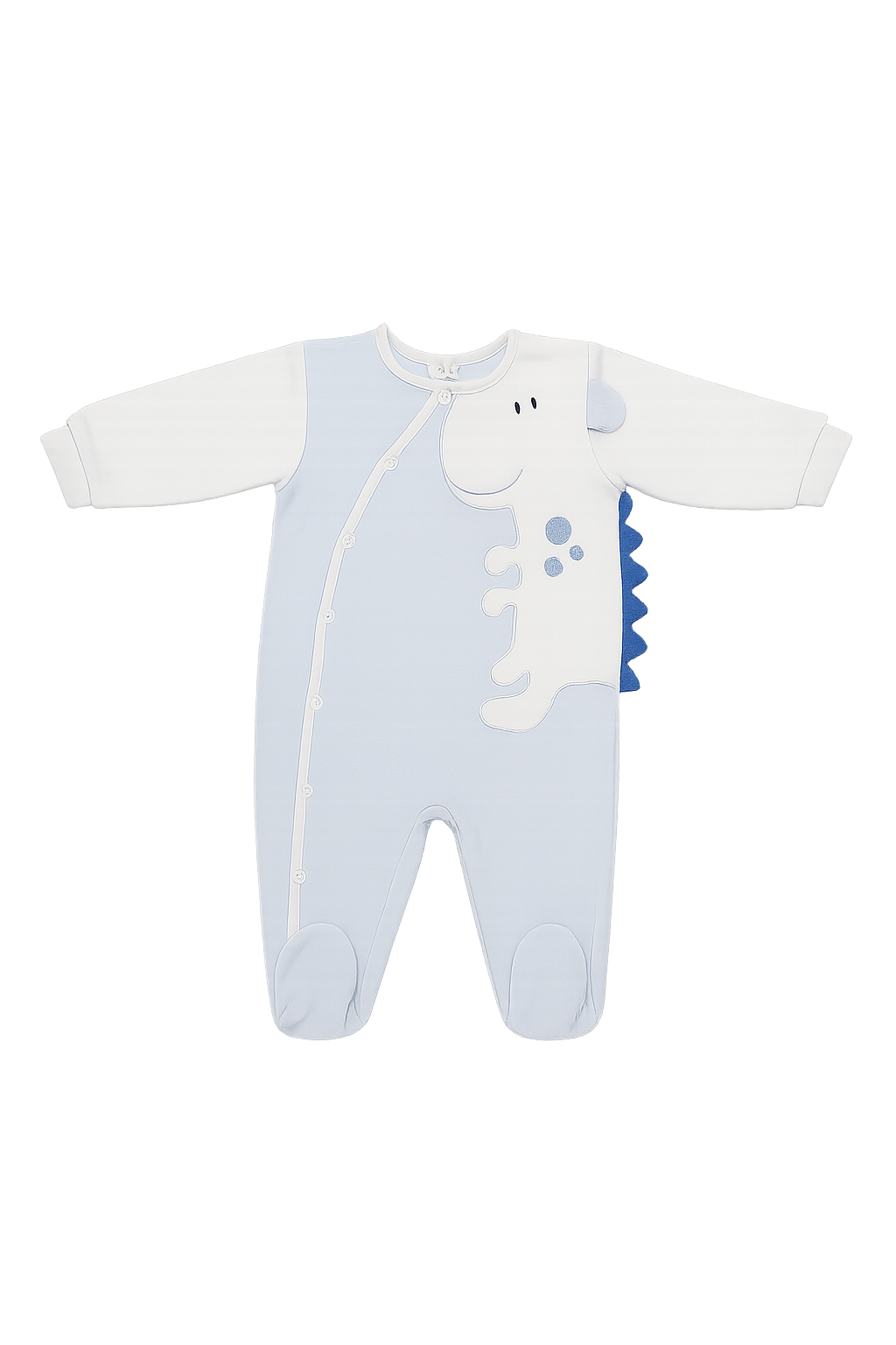 Tutina Intera in Ciniglia con Applicazione Dinosauro