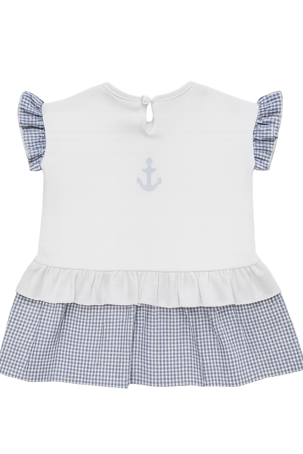 Vestitino Estivo in Jersey e Cotone Vichy Tema Marinaresco