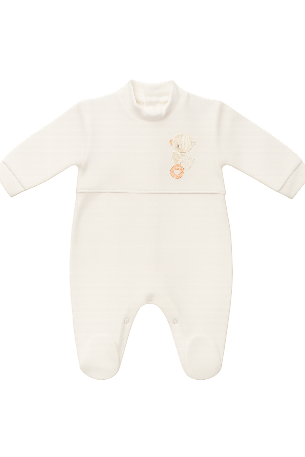 Tutina Ciniglia Tinta Unita con Applicazione Anatroccolo