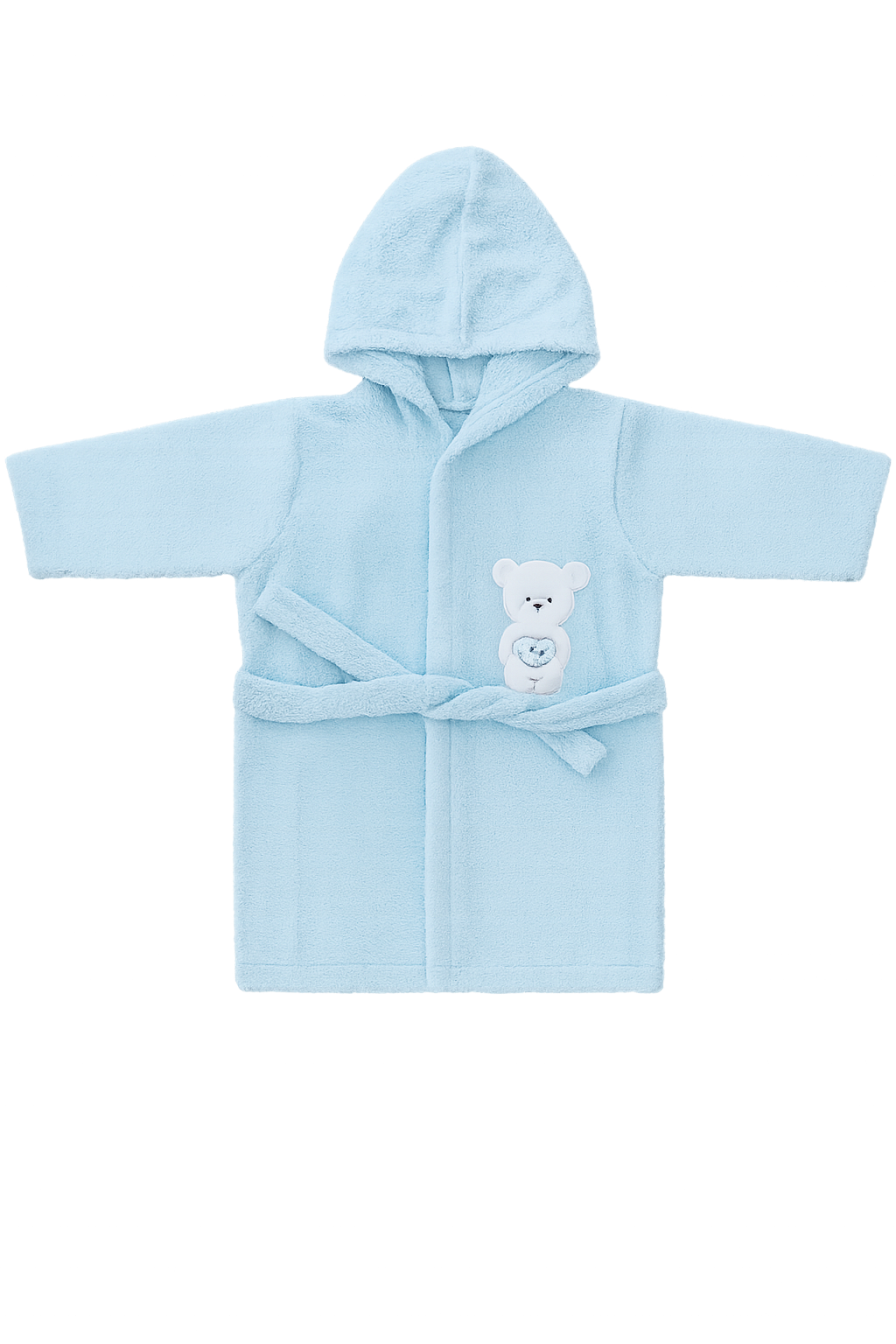 Accappatoio Vestaglia con Ricamo Orsetto e Cuore