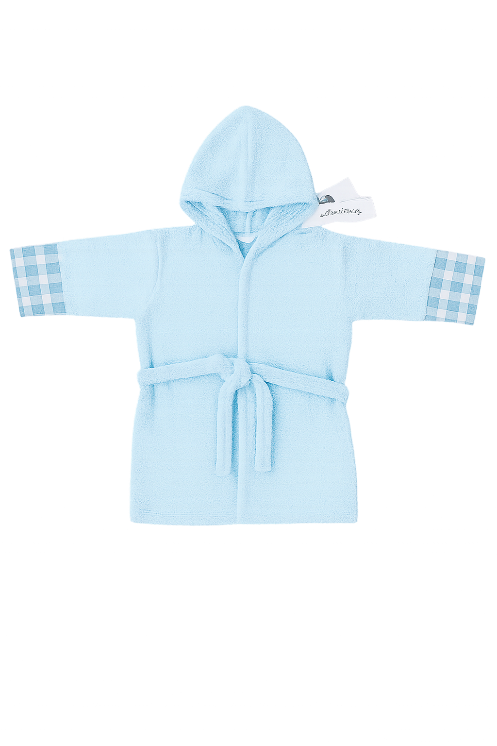 Accappatoio Vestaglia in Spugna con Dettagli Vichy