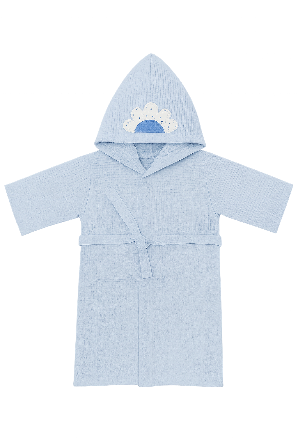 Accappatoio Nido d'Ape con Ricamo Fiore